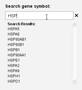 Gene search panel